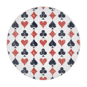 Playing Cards: Grunge Abstract Pattern Cutting Board