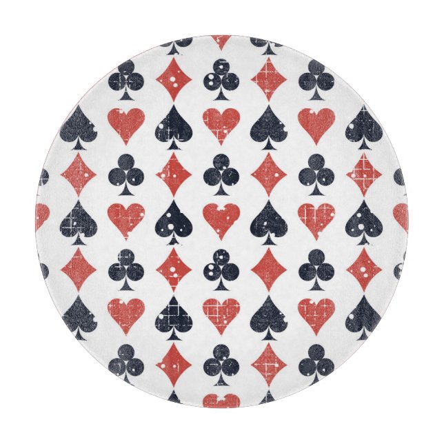 Playing Cards: Grunge Abstract Pattern Cutting Board (Front)