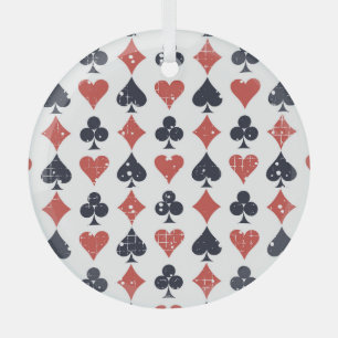 Playing Cards: Grunge Abstract Pattern Glass Tree Decoration