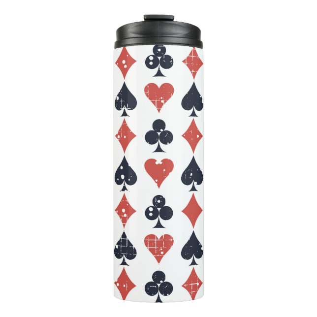 Playing Cards: Grunge Abstract Pattern Thermal Tumbler (Front)