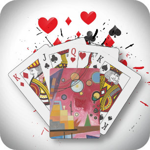 PLAYING CARDS - "Heavy Red" - Abstract Art Image