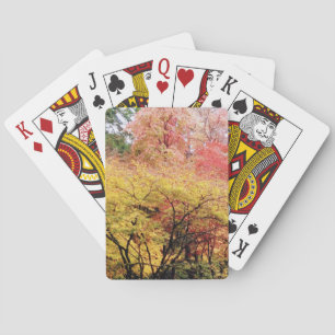 Playing cards in fall colours