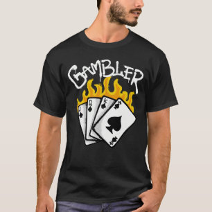 Playing Cards in Flames streetwear T-Shirt