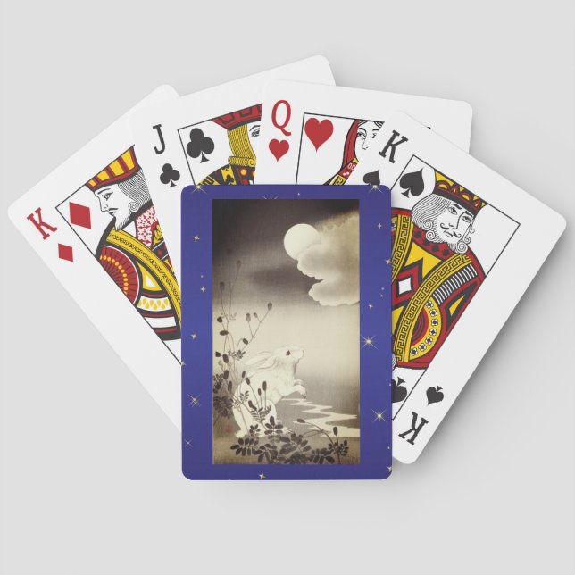 PLAYING CARDS JAPANESE RABBIT AND MOON (Back)