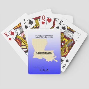 Playing Cards - Louisiana State Map with City