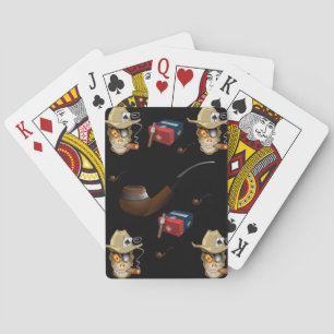 Playing cards man cave black cigar for him