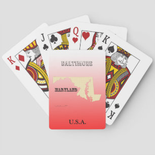 Playing Cards - Maryland State Map with City