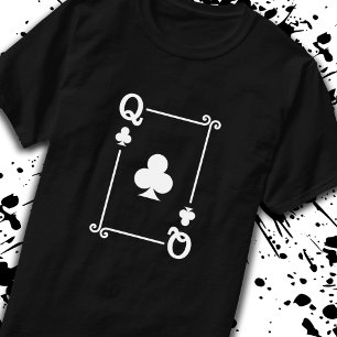 Playing Cards - Matching Clubs Card Suits - Queen T-Shirt