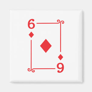 Playing Cards Matching Diamonds Card Suits Six (6) Magnet