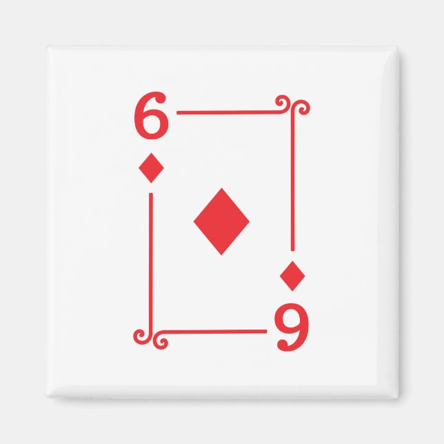 Playing Cards Matching Diamonds Card Suits Six (6) Magnet (Front)