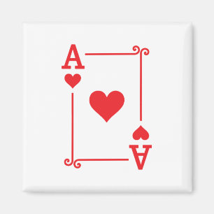 Playing Cards - Matching Hearts Card Suits - Ace Magnet