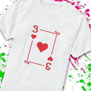 Playing Cards Matching Hearts Card Suits Three (3) T-Shirt
