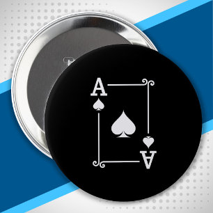 Playing Cards - Matching Spades Card Suits Ace 10 Cm Round Badge