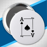 Playing Cards - Matching Spades Card Suits Ace 10 Cm Round Badge<br><div class="desc">This Ace card spades suit design is perfect for anyone that loves to play table card games like poker & blackjack or just for fun card games like Go Fish! Perfect winning hand family vacation design for a full house, four of a kind or royal flush! Features Ace playing card...</div>