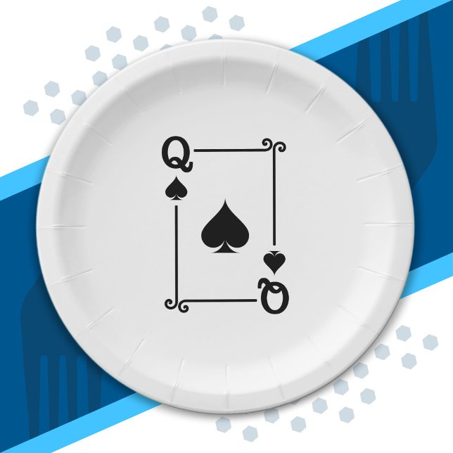 Playing Cards - Matching Spades Card Suits - Queen Paper Plate (Creator Uploaded)
