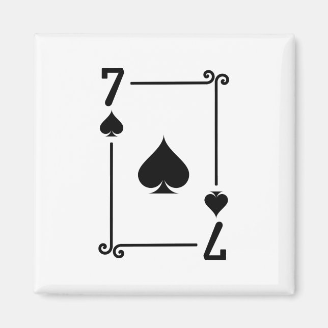 Playing Cards Matching Spades Card Suits Seven (7) Magnet (Front)