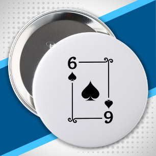 Playing Cards - Matching Spades Card Suits Six (6) 10 Cm Round Badge