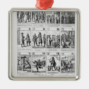 Playing cards metal tree decoration