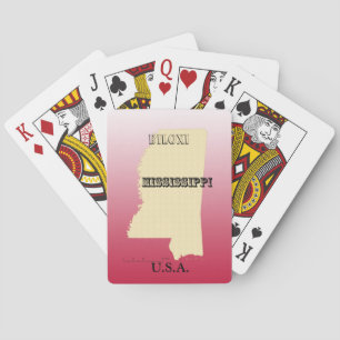 Playing Cards - Mississippi State Map with City