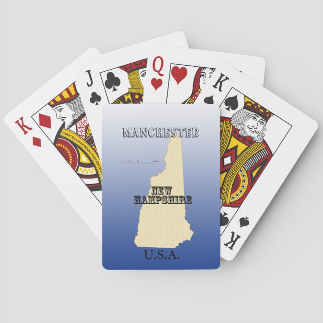 Playing Cards - New Hampshire State Map with City (Back)