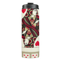 Playing cards of Hearts suit in vintage style. Ori