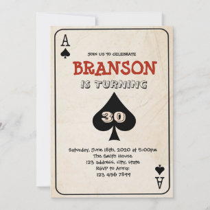 Playing cards party invitation