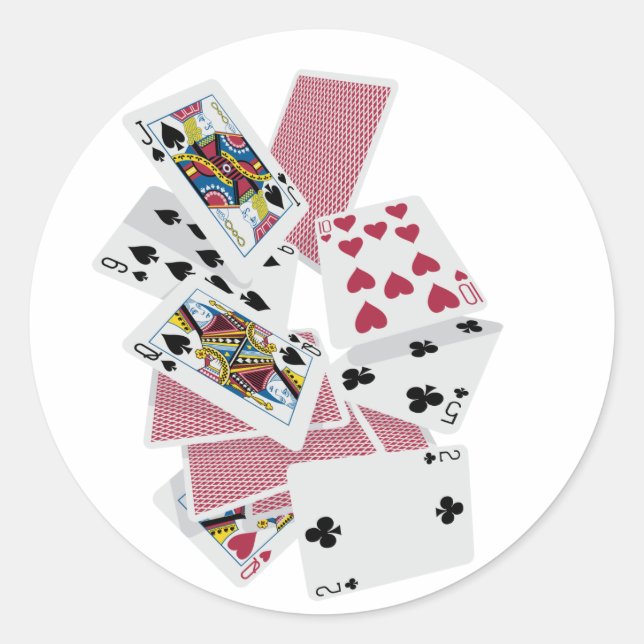 Playing Cards - Play To Win - Lucky Charms Classic Round Sticker (Front)