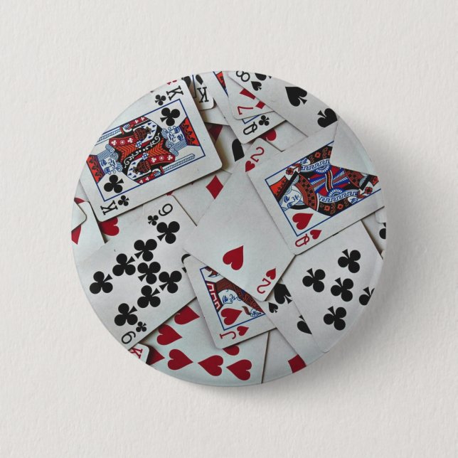 Playing Cards Poker Games Queen King 6 Cm Round Badge (Front)