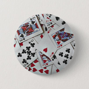 Playing Cards Poker Games Queen King 6 Cm Round Badge