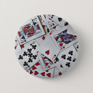 Playing Cards Poker Games Queen King 6 Cm Round Badge