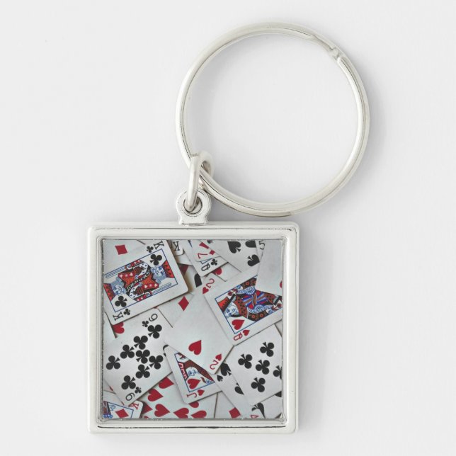 Playing Cards Poker Games Queen King Key Ring (Front)