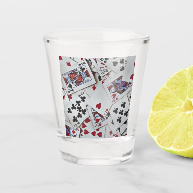 Playing Cards Poker Games Queen King Shot Glass (Front)