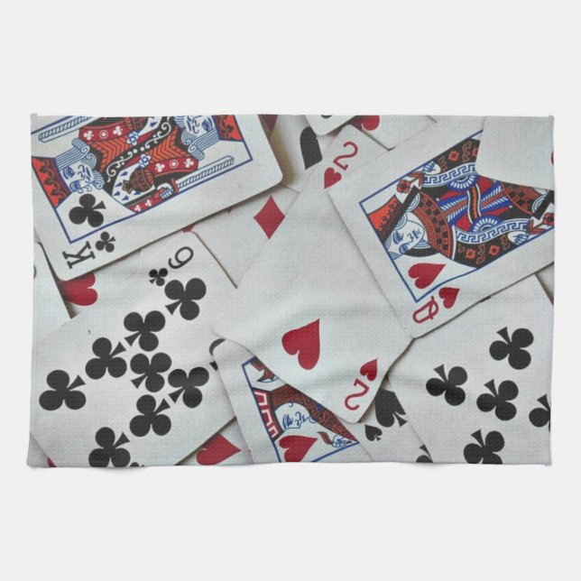 Playing Cards Poker Games Queen King Tea Towel (Horizontal)