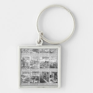 Playing cards satirising "bubble" ventures key ring