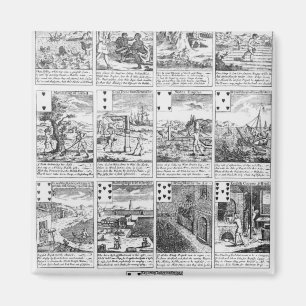 Playing cards satirising "bubble" ventures magnet