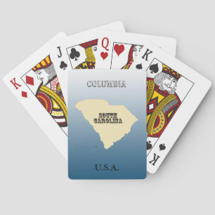 Playing Cards - South Carolina State Map with City