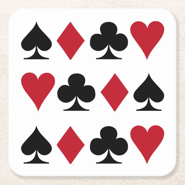Playing cards square paper coaster (Front)