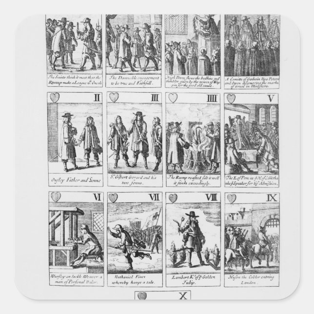 Playing cards square sticker (Front)