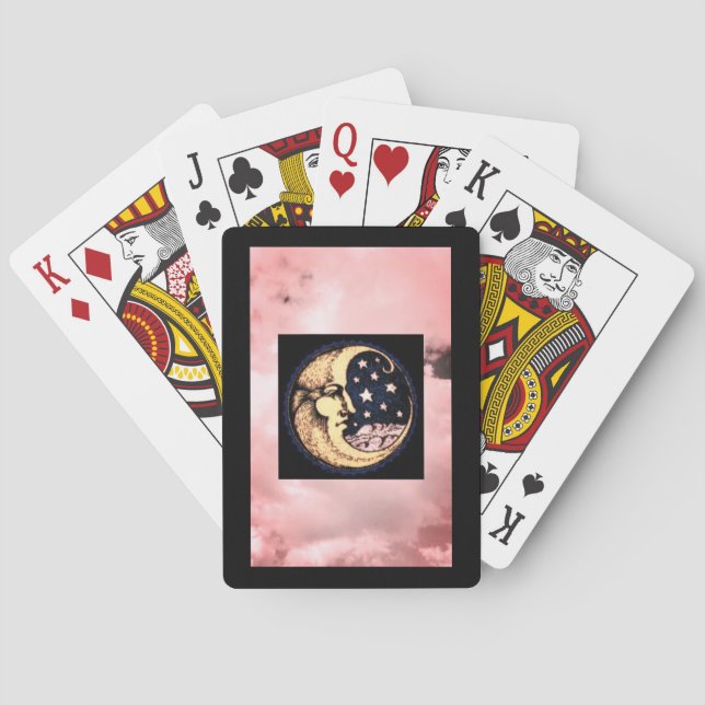 Playing Cards, Standard Index faces W/ MOON & STAR Cards (Back)