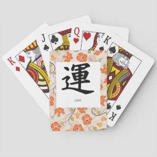 Playing CARDS, STANDARD INDEX, KANJI SYMBOL "LUCK" Playing Cards