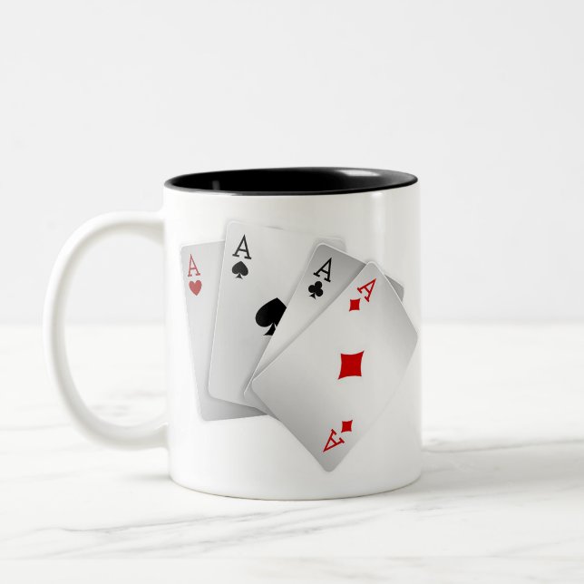 playing cards Suit heart Diamond Club Speed Two-Tone Coffee Mug (Left)