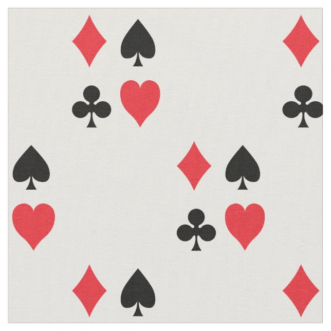 Playing Cards Suite Hearts Clubs Spades Diamonds Fabric (Close Up)