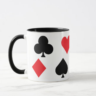 Playing Cards Suits Symbols in Red and Black Mug