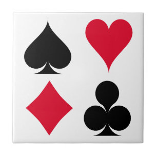 Playing cards symbols pattern ceramic tile