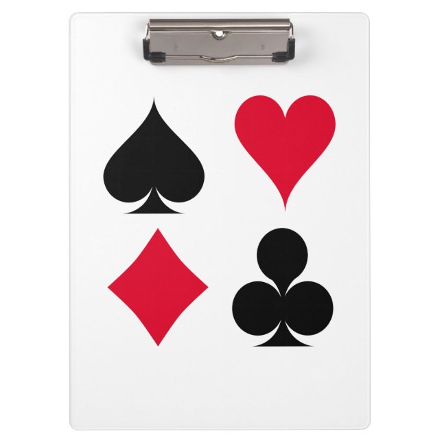 Playing cards symbols pattern clipboard (Front)