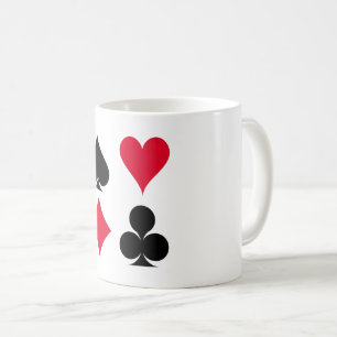 Playing cards symbols pattern coffee mug