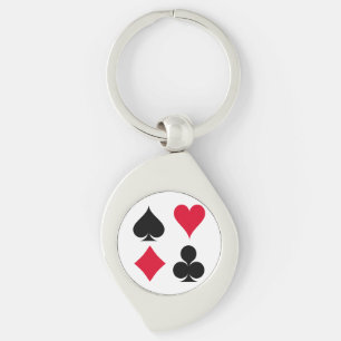 Playing cards symbols pattern key ring
