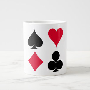 Playing cards symbols pattern large coffee mug