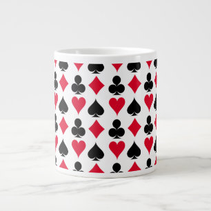 Playing cards symbols pattern large coffee mug