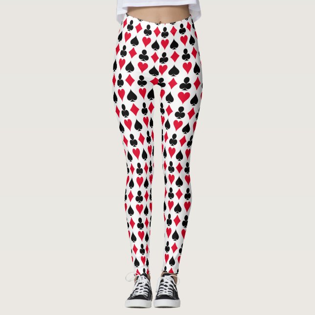Playing cards symbols pattern leggings (Front)